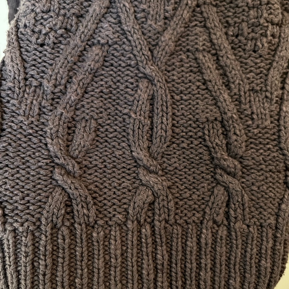 Free People Isla Cable Knit Tunic Sweater Sz L Gray(Shaded Rock)Cotton Oversized - Picture 10 of 14
